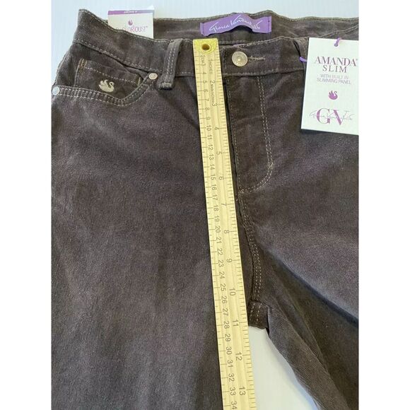 Gloria Vanderbilt Amanda Slim Leg Stretch Corduroy Size 6 Short (30x29) Coffee - Picture 6 of 9